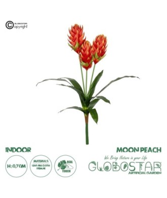 GloboStar® Artificial Garden RED MOON PEACH BRANCH 21391 Τεχνητό Διακοσμητικό Κόκκινο Κλαδί Άνθος Ροδάκινου Y70cm